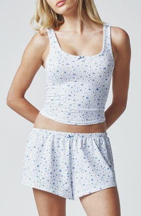 Florence By Mills Tank Top & Shorts Pajama Set in Stardust at Nordstrom, Size Xx-Large