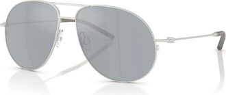 Moncler Matzilveren zonnebril met grijze flash - unisex - Zonnebrillen - Grijs - 58 MM - Accessoires