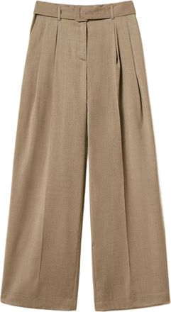 Twin-Set High Waist Wide-Leg Trousers with Pleated Front