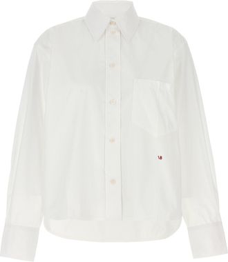 Victoria Beckham Cropped Shirt With Logo Embroidery