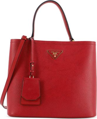 Prada Panier Saffiano Leather Large bucket bag - Rood