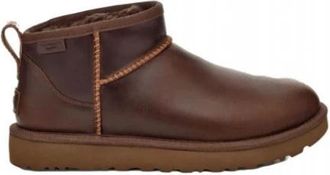 UGG Classic Ultra Mini Leather Regen - Dames - Winterlaarzen - Bruin - 36 EU - Wol - Schoenen