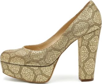 Stella McCartney brocade platform pumps - Gold