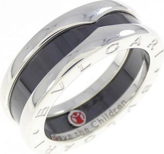 Bulgari Ceramic Silver 925 Band Ring (Pre-Owned)