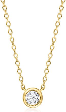 Ross-Simons Bezel-Set Lab-Grown Diamond Necklace in 18kt Gold Over Sterling
