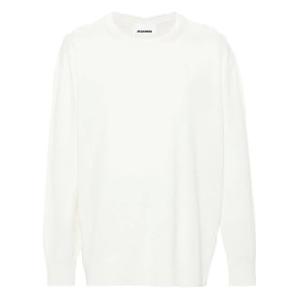 Jil Sander Round-neck Knitwear, male, Beige, Size: S Sweater CN LS