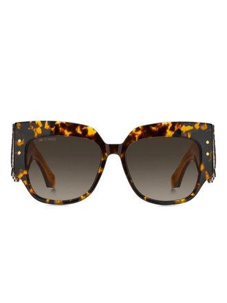 Etro Occhiali da sole con decorazione - Marrone