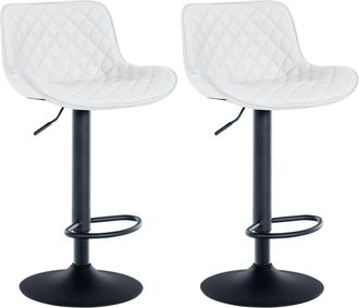 Clp Set De 2 Taburetes De Bar Minosa Blanco Simil Cuero