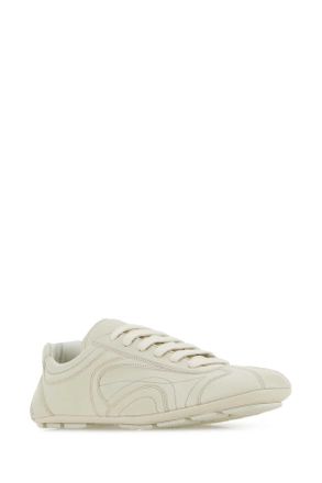 Prada Womens Ivory Nappa Leather Montecarlo Re-Edition 2005 Sneakers Talco