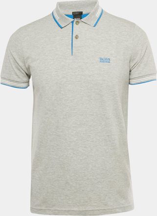 HUGO BOSS Boss By Hugo Boss Grey Cotton Slim Fit Paul Polo T- Shirt