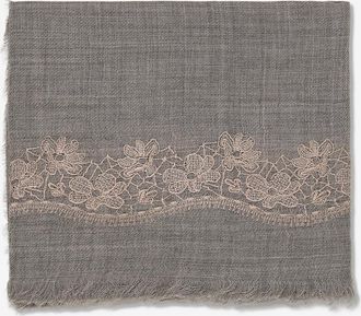 Gaynor Rechteckiger Schal aus nat&uuml;rlicher Stickerei Nodo