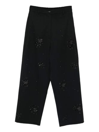 CORDERA beaded-embellishment trousers - Black