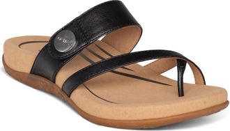 Aetrex Womens Izzy Adjustable Slide Sandal In Black