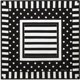 Dolce & Gabbana polka-dot silk twill scarf - women - Silk - One Size - Black