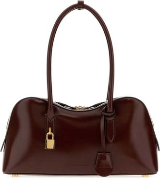 Stella McCartney Ryder Medium Bag Eco Micely Shiny Alter Mat - Dames - Schoudertassen - Bruin - ONE Size - Tassen
