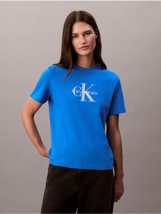 Calvin Klein Jeans Calvin Klein Womens Monologo Tee - Blue - XS