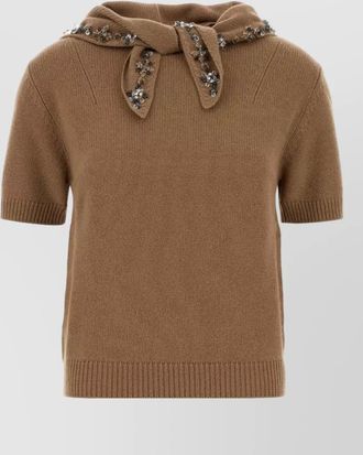 Prada cashmere ribbed long-sleeve sweater