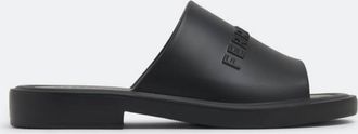 Ferragamo Giuneva Logo Embossed Slides, Size 7 C