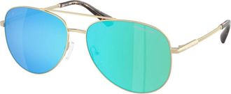 Michael Kors Stijlvolle zonnebril Perledo 101425 - Dames - Zonnebrillen - Geel - 58 MM - Accessoires