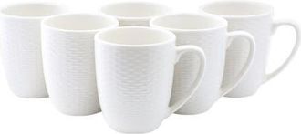 Elama Ophelia 6 Piece Stoneware 12 Ounce Mug Set in White at Nordstrom