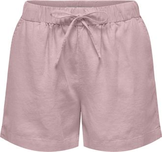 Only Shorts ONLY ONLGOA MW LIN BL PULL-UP SHORTS CC PNT, Damen, Gr. XL, N-Gr, burnished lila, Web, Obermaterial: 70% Viskose, 30% Leinen, unifarben, regula