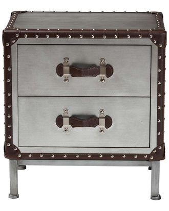 Baxton Studio Jacey Vintage Metal 2-Drawer End Table