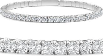 Pompeii3 3.00-7 1/2Ct TW Flexible Diamond Bangle Tennis Bracelet Lab Grown 14k Gold