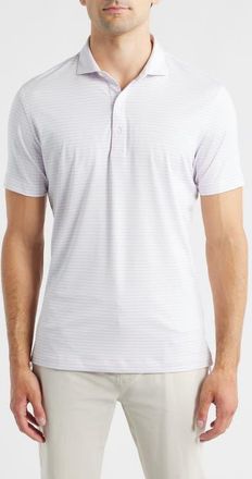 Johnnie-O Rex Stripe Performance Jersey Polo in Lollipop at Nordstrom, Size Xx-Large