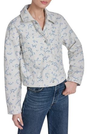 Levi's Floral Print Shirt Jacket in White Blue Ditsy Floral at Nordstrom, Size X-Small