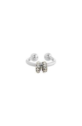Justine Clenquet Bless Crystal Ear Cuff in Palladium at Nordstrom