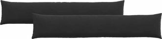 vidaXL Sofa Pillows 2 pcs Black 200 x 40 cm Corduroy Fabric vidaXL