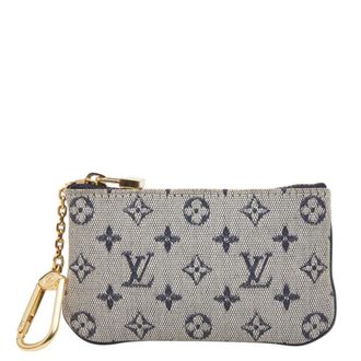 Louis Vuitton Blue Navy Canvas Leather Coin Purse/Coin Case (Pre-Owned)