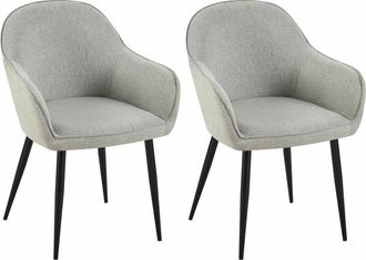 Clp Clp - Set De 2 Sillas De Comedor Boise En Tela Gris