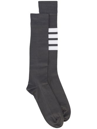 Thom Browne 4-bar striped socks - Grijs