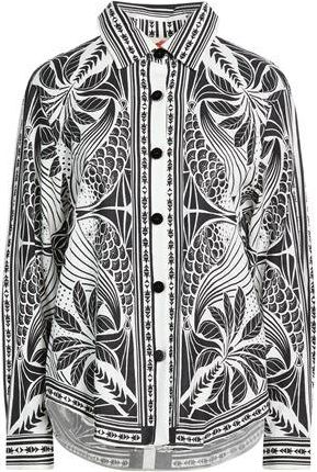 Farm Rio MONOCHROME ELEGANCE SCARF OFF-WHITE SHIRT