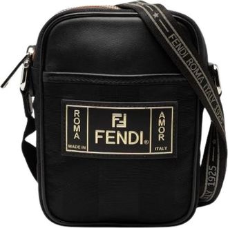 Fendi Pre-owned Nylon Crossbody Tas - Dames - Vintage Schoudertas - Zwart - ONE Size - Nylon - Vintage