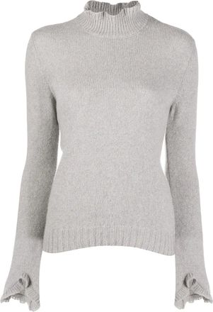 Philosophy di Lorenzo Serafini ruffle-trimmed sweater - Grey