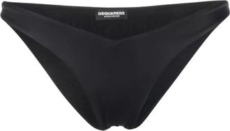 Dsquared2 Zwarte Bikini Onderkant met Logo - Dames - Bikinis - Zwart - S - Katoen - Badmode