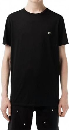 Lacoste Short Sleeve Crewneck Pima Cotton Jersey T-Shirt In Black