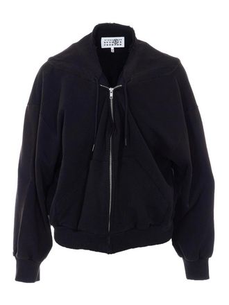 Maison Margiela Black Zip Up Sweatshirt