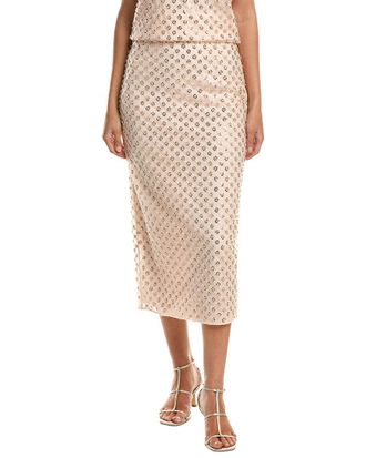 Milly Milly Rosemary Sequin Embroidered Netting Midi Skirt