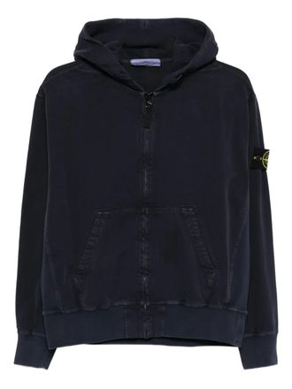 Stone Island pouch-pocket hoodie - men - Organic Cotton/Organic Cotton - L - Blue