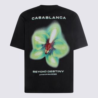Casablanca Mens T-Shirts And Polos Black _100 % Co