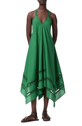 AllSaints Lil Handkerchief Hem Cotton Dress in Apple Green at Nordstrom, Size 10 Us