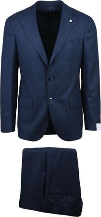Luigi Bianchi Mantova Kostuums, Heren, Blauw, L, Wol, Giacca Stondata