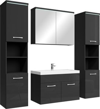 Badplaats Badplaats Conjunto De Muebles De Ba&ntilde;o Paso Xl 80 X 40 Cm - Negro