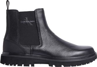 Calvin Klein Eva Black Pebbled Leather Chelsea Boots