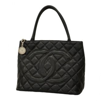 Chanel Black Grained Calfskin Tote Bag (Pre-Owned)