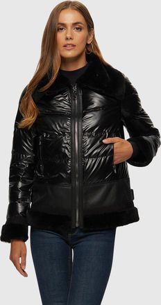 Gorski QUILTED JACKET WITH MERINO SHEARLING LAMB TRIM