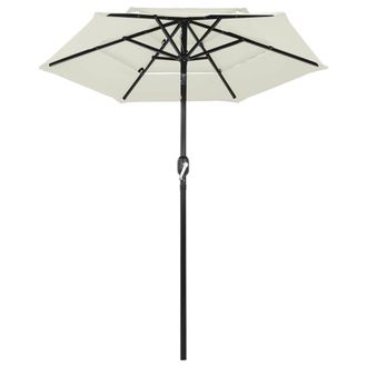 Berkfield Home 3-Tier Parasol with Aluminium Pole Sand 2 m in Beige